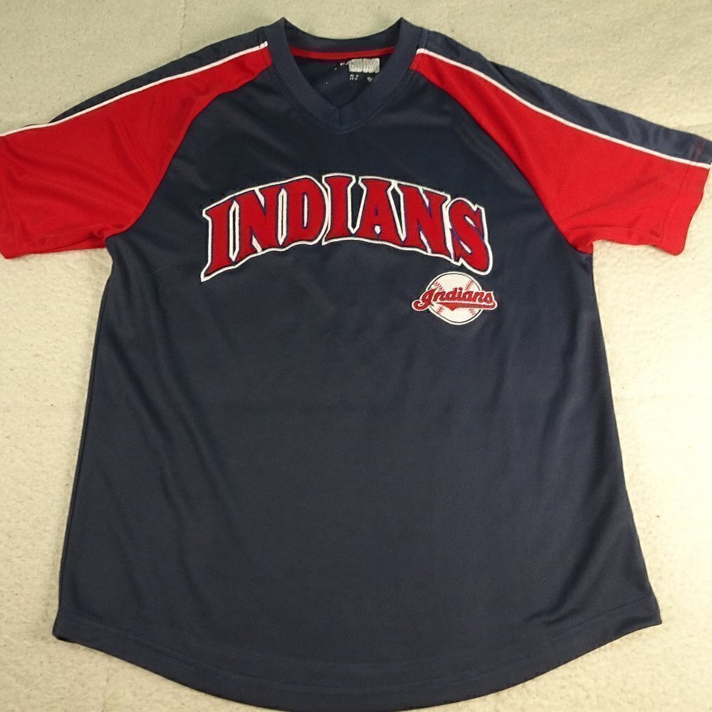 MLB Cleveland Indians Blue/Red Shirt Medium